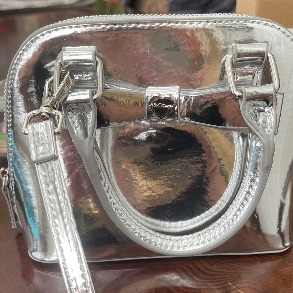 Betsey Johnson Metallic Silver Mini Bag